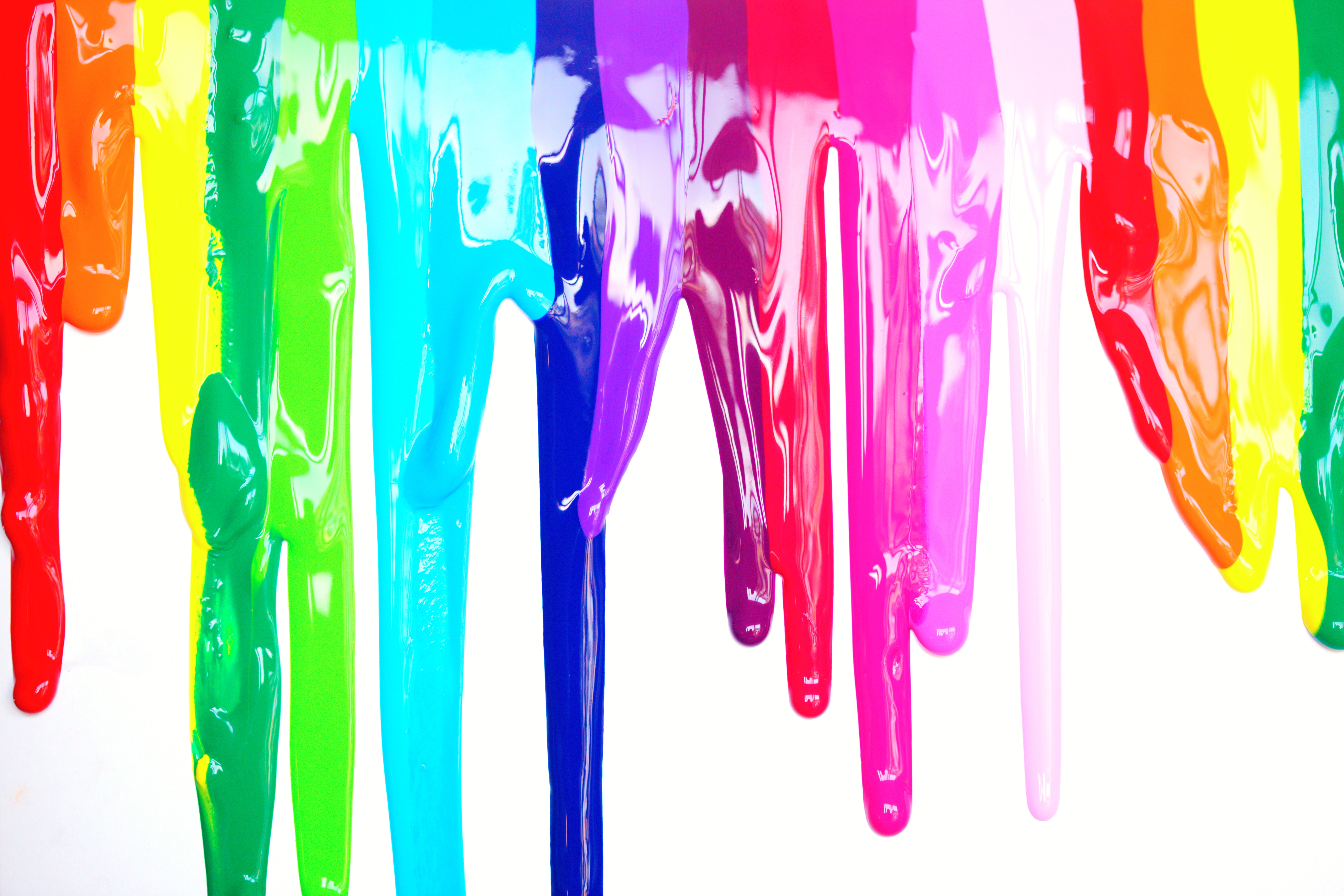 Paint dripping in rainbow colors
