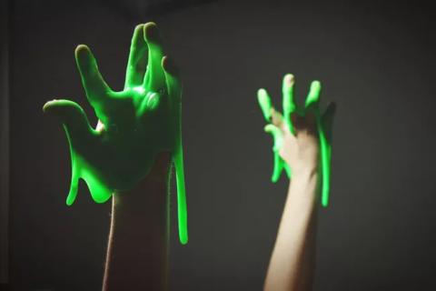 hand with green slime