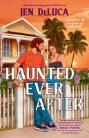 A young man and young woman stand on opposite sides of a small white fence, facing each other. Behind them is a small Victorian house, and some palm trees, all set against a bright orange sunset sky. 